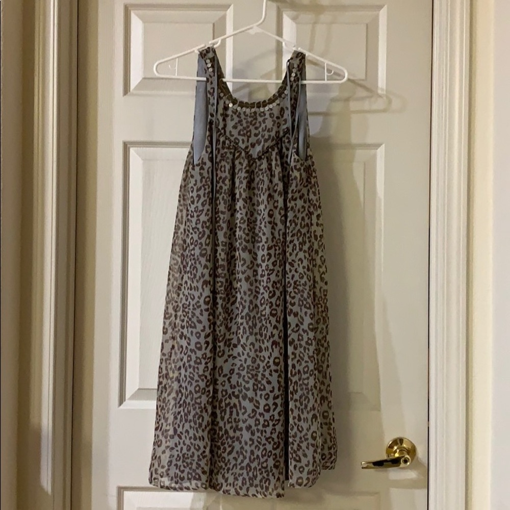 Grey and brown animal print dress